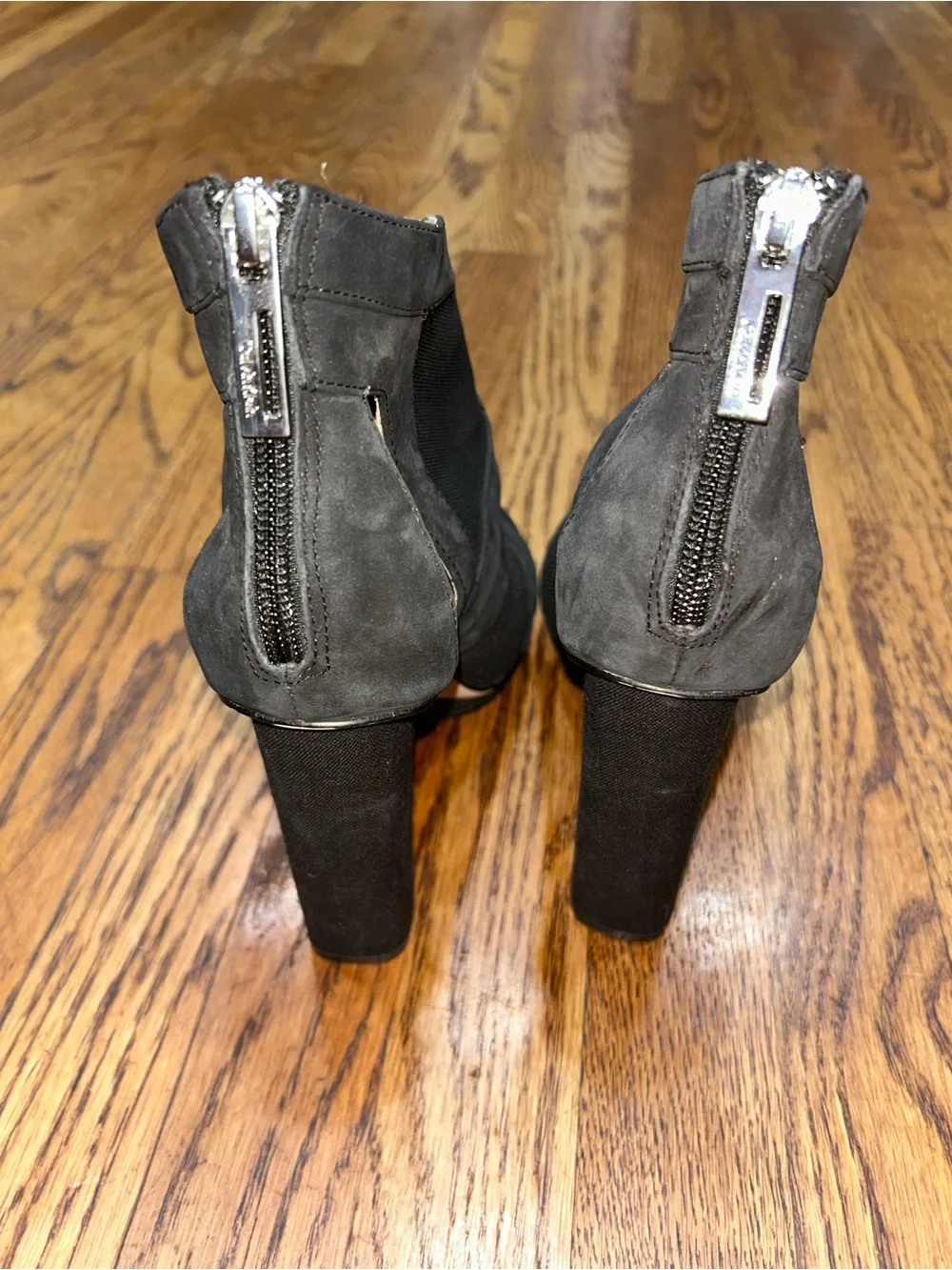 Calvin Klein Black Cutout Mesh Platform Heels - Size 8